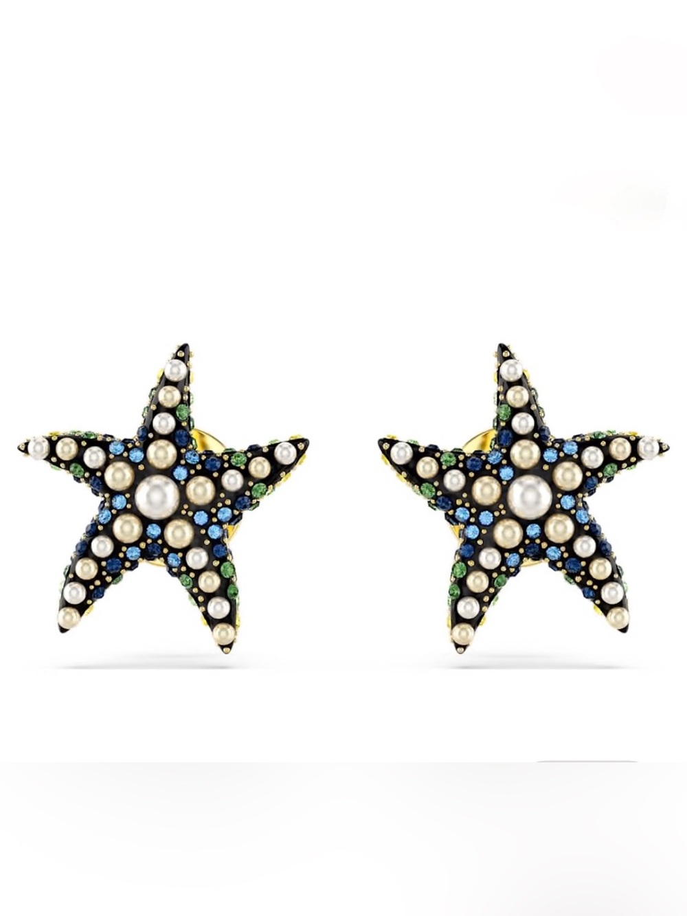 Swarovski Gold Starfish Stud Earrings